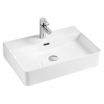 Lavabo Cerámica Blanco Monaco 50 Sobreponer Rectangular