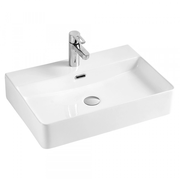 Lavabo Cerámica Blanco Monaco 50 Sobreponer Rectangular