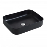 Lavabo Artexa Cuadrado Cerámica Negro Mate Sin Rebosadero SQUARE 510 NEGRO