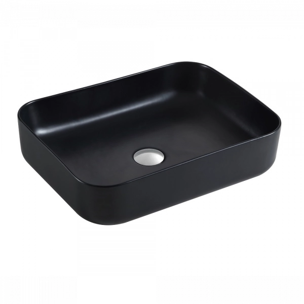 Lavabo Artexa Cuadrado Cerámica Negro Mate Sin Rebosadero SQUARE 510 NEGRO