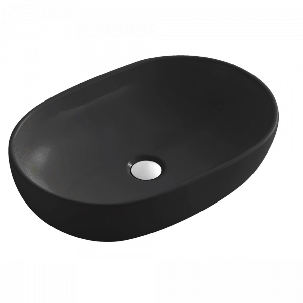 Lavabo Ovalado Florencia Negro Mate de Cerámica para Sobreponer
