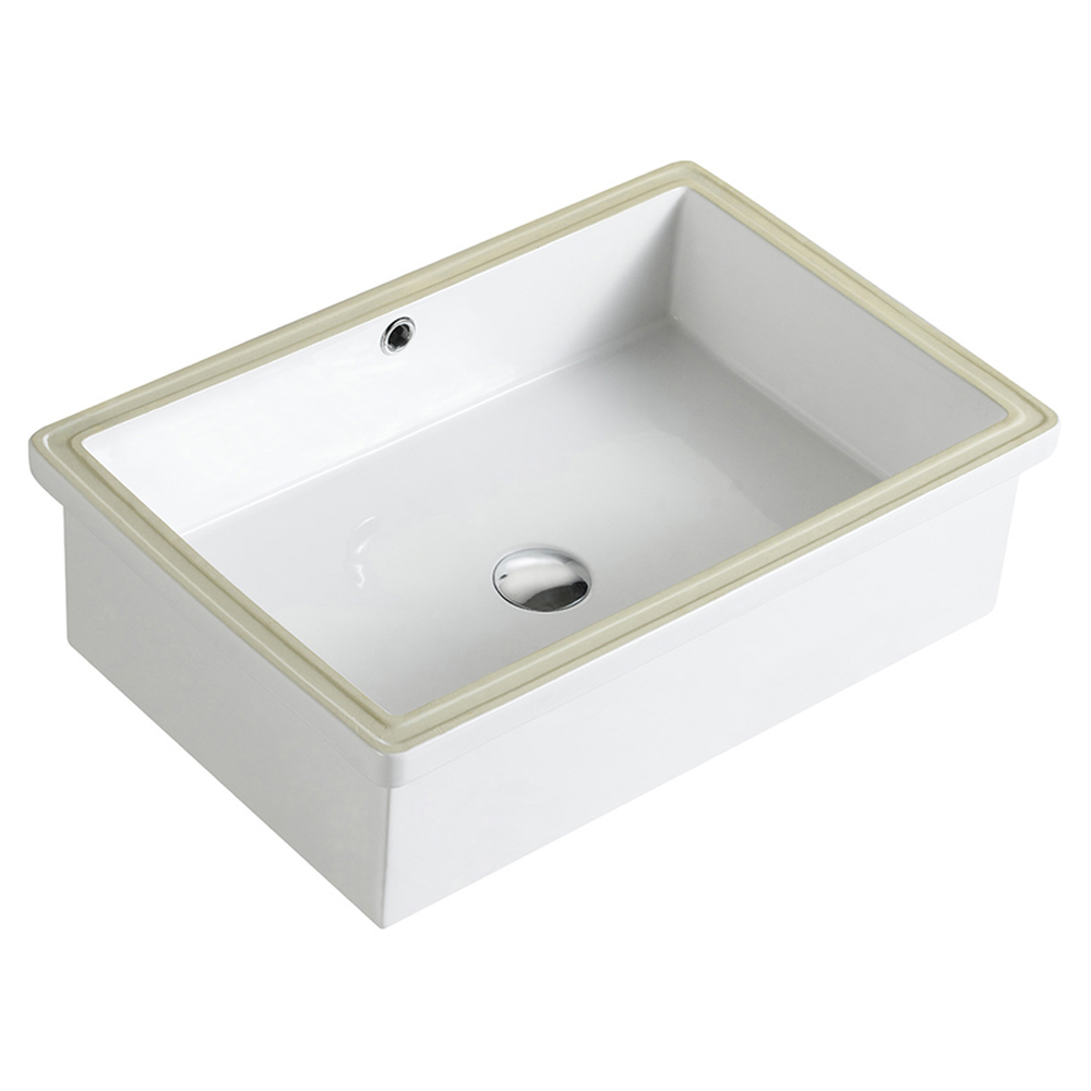Lavabo Cerámica Rectangular Artexa Quadra 60 Blanco Sin Rebosadero