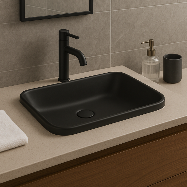 Lavabo Artexa Bath MILAN Negro mate Rectangular Ceramica